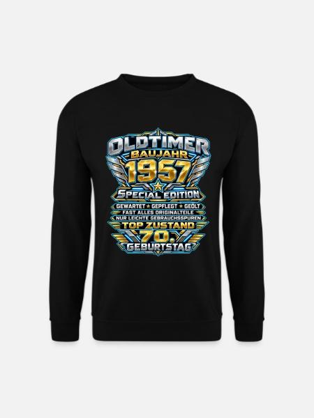 Oldtimer 1957 zum 70. Geburtstag - Unisex Pullover - Schwarz