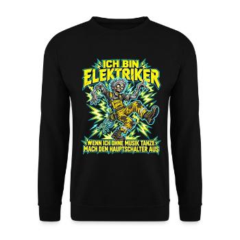 Elektriker-Zombie tanzt ohne Musik - Unisex Pullover - Schwarz - Vorne - Alina (178cm) & Michal (187cm)
