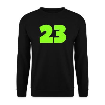 23 - Unisex Pullover - Schwarz - Vorne - Alina (178cm) & Michal (187cm)