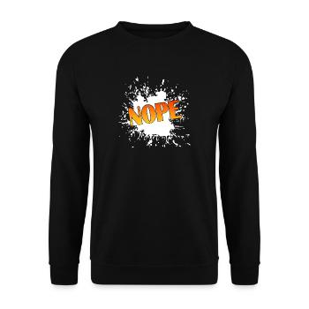 NOPE Splash Gradient Typo - Unisex Pullover - Schwarz - Vorne - Alina (178cm) & Michal (187cm)