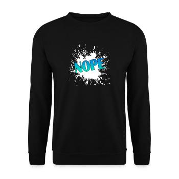 NOPE Farb Spritz-Design - Unisex Pullover - Schwarz - Vorne - Alina (178cm) & Michal (187cm)