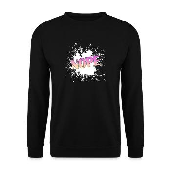 Nope Splash  - Unisex Pullover - Schwarz - Vorne - Alina (178cm) & Michal (187cm)