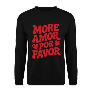 More Amor Por Favor - Unisex Pullover - Schwarz - Vorne - Alina (178cm) & Michal (187cm)
