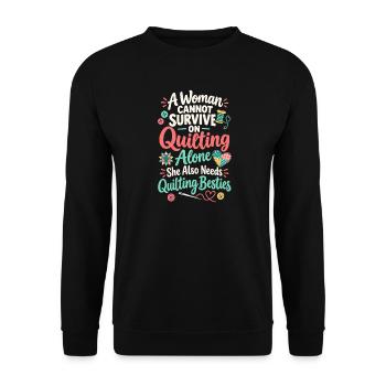 Quilt-Besties Nähen - Unisex Pullover - Schwarz - Vorne - Alina (178cm) & Michal (187cm)
