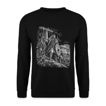 Widukind – Sachsenführer - Unisex Pullover - Schwarz - Vorne - Alina (178cm) & Michal (187cm)