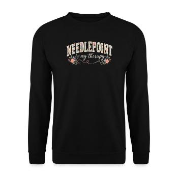 Nadelstichtherapie Floral Cottagecore - Unisex Pullover - Schwarz - Vorne - Alina (178cm) & Michal (187cm)