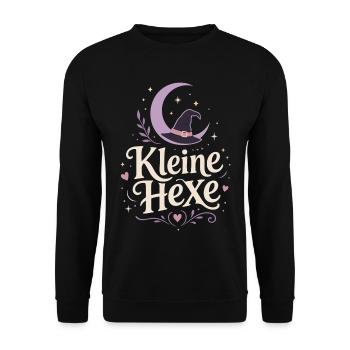 Kleine Hexe Halloween Kostüm Kinder - Unisex Pullover - Schwarz - Vorne - Alina (178cm) & Michal (187cm)