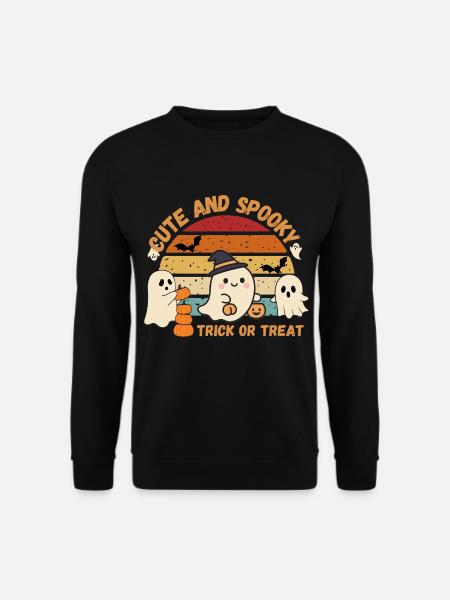 Niedliche und gruselige Retro-Geister - Unisex Pullover - Schwarz