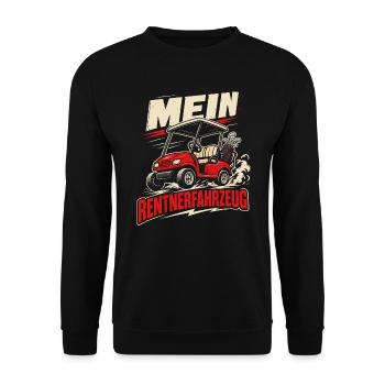 Mein Rentnerfahrzeug Golf Caddy - Unisex Pullover - Schwarz - Vorne - Alina (178cm) & Michal (187cm)