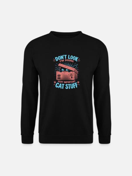 Katzengeheimnis im Karton - Unisex Pullover - Schwarz