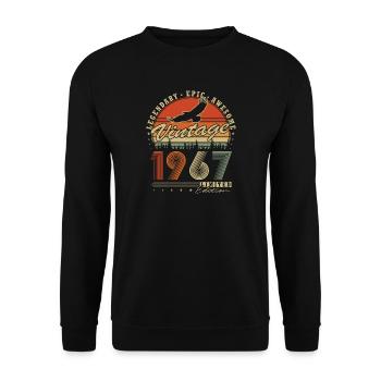 Vintage 1967 Limited Edition Geburtstag Retro - Unisex Pullover - Schwarz - Vorne - Alina (178cm) & Michal (187cm)