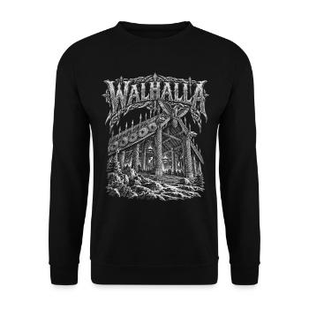 Walhalla – Odins Halle - Unisex Pullover - Schwarz - Vorne - Alina (178cm) & Michal (187cm)