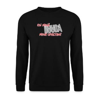 Ich SCHREIE nicht, ich führe! - Unisex Pullover - Schwarz - Vorne - Alina (178cm) & Michal (187cm)