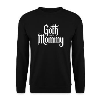 Goth-Momma-Typografie - Unisex Pullover - Schwarz - Vorne - Alina (178cm) & Michal (187cm)