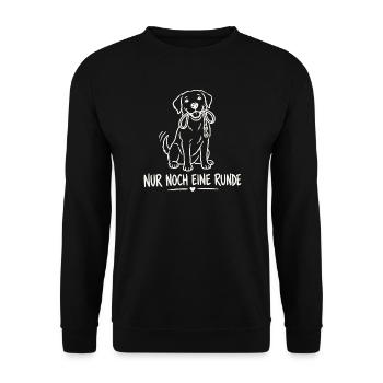 Nur Noch Eine Runde Hund - Unisex Pullover - Schwarz - Vorne - Alina (178cm) & Michal (187cm)