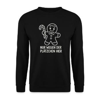 Weihnachts-Gingerbread mit Zuckerstange - Unisex Pullover - Schwarz - Vorne - Alina (178cm) & Michal (187cm)