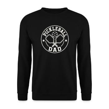 Pickleball Dad Emblem - Unisex Pullover - Schwarz - Vorne - Alina (178cm) & Michal (187cm)
