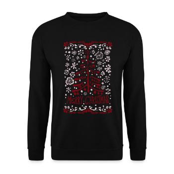 FROHE WEIHNACHTEN - Unisex Pullover - Schwarz - Vorne - Alina (178cm) & Michal (187cm)