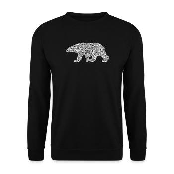 Eisbär – Frostwirbel - Unisex Pullover - Schwarz - Vorne - Alina (178cm) & Michal (187cm)