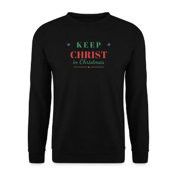 Keep Christ in Christmas – Christian - Unisex Pullover - Schwarz - Vorne - Alina (178cm) & Michal (187cm)