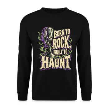 Psychobilly Punkrock Born To Rock Built To Haunt - Unisex Pullover - Schwarz - Vorne - Alina (178cm) & Michal (187cm)