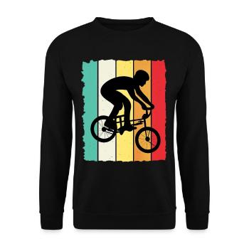 BMX Fahrer Kinder Fahrrad Shirt - Unisex Pullover - Schwarz - Vorne - Alina (178cm) & Michal (187cm)