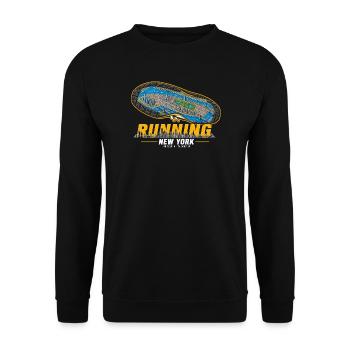 Running New York Laufschuh Stadtkarte - dunkel - Unisex Pullover - Schwarz - Vorne - Alina (178cm) & Michal (187cm)