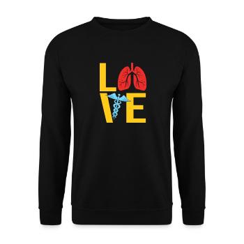 Atmung Atmen Sauerstoff - Unisex Pullover - Schwarz - Vorne - Alina (178cm) & Michal (187cm)