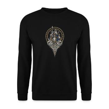 Die Ringer – Ringkampf im Flechtwerk - Unisex Pullover - Schwarz - Vorne - Alina (178cm) & Michal (187cm)