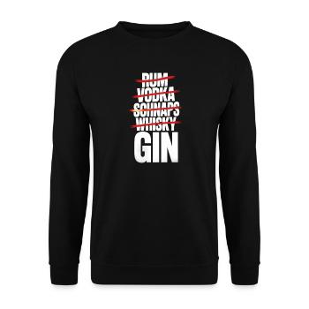 Kuki's Fine Spirit – Nur GIN Statement Shirt - Unisex Pullover - Schwarz - Vorne - Alina (178cm) & Michal (187cm)