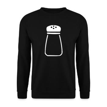 Salzstreuer Salz Küche Koch Geschenk - Unisex Pullover - Schwarz - Vorne - Alina (178cm) & Michal (187cm)