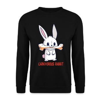 Das fleischfressende Kaninchen - Unisex Pullover - Schwarz - Vorne - Alina (178cm) & Michal (187cm)