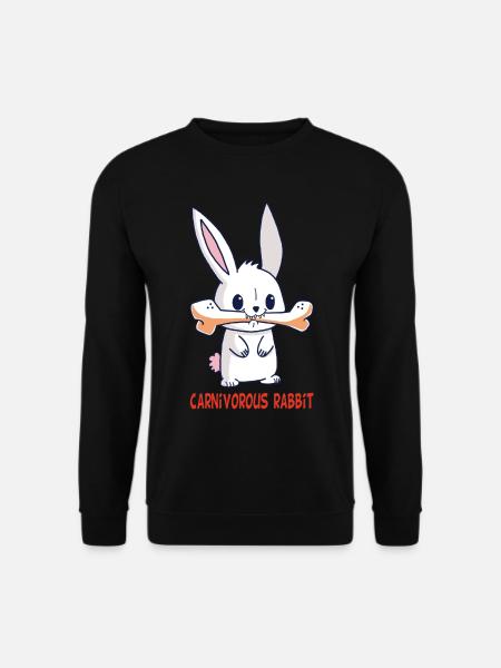 Das fleischfressende Kaninchen - Unisex Pullover - Schwarz