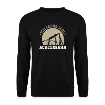 Achterbahn Silhouette - Unisex Pullover - Schwarz - Vorne - Alina (178cm) & Michal (187cm)