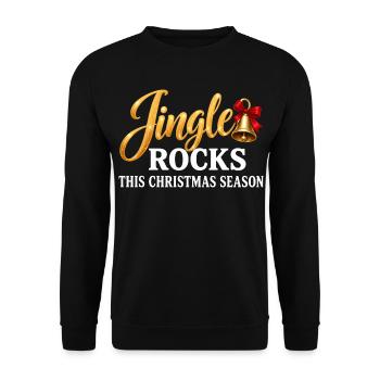 Jingle Rocks Weihnachten Glöckchen lustig - Unisex Pullover - Schwarz - Vorne - Alina (178cm) & Michal (187cm)