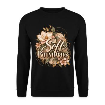 Weiche Grenzblumen - Unisex Pullover - Schwarz - Vorne - Alina (178cm) & Michal (187cm)
