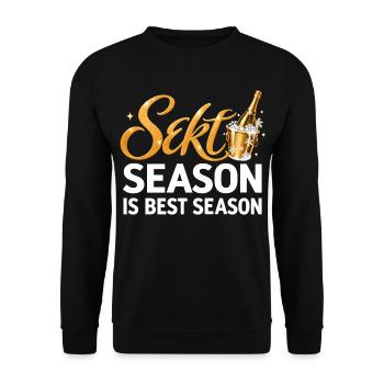 Sekt Season Is Best Season Silvester Sekt - Unisex Pullover - Schwarz - Vorne - Alina (178cm) & Michal (187cm)