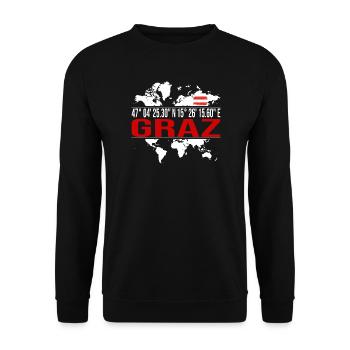 Graz - Unisex Pullover - Schwarz - Vorne - Alina (178cm) & Michal (187cm)