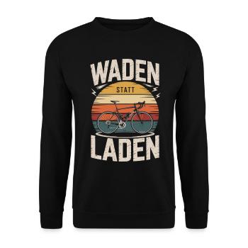 Waden statt Laden Radsport Geschenkidee - Unisex Pullover - Schwarz - Vorne - Alina (178cm) & Michal (187cm)