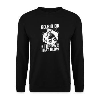 Go Big Or Throw Boxing Gloves - Unisex Pullover - Schwarz - Vorne - Alina (178cm) & Michal (187cm)