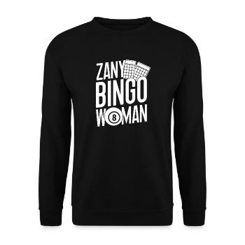 Bingo Player Zany Bingo Woman Bingo - Unisex Pullover - Schwarz - Vorne - Alina (178cm) & Michal (187cm)