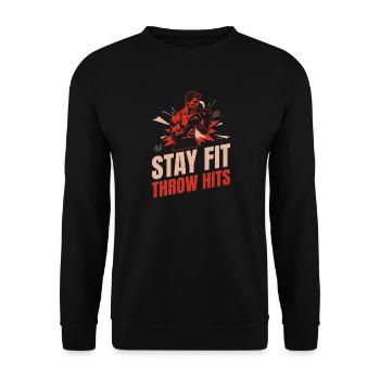 Stay Fit Throw Hits Gloves Boxing Gloves - Unisex Pullover - Schwarz - Vorne - Alina (178cm) & Michal (187cm)