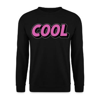 Cool Schriftzug Comicstyle Retro Pink - Unisex Pullover - Schwarz - Vorne - Alina (178cm) & Michal (187cm)