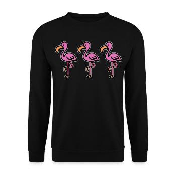 Flamingos - Unisex Pullover - Schwarz - Vorne - Alina (178cm) & Michal (187cm)