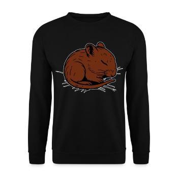 Schlafende Rennmaus - Unisex Pullover - Schwarz - Vorne - Alina (178cm) & Michal (187cm)