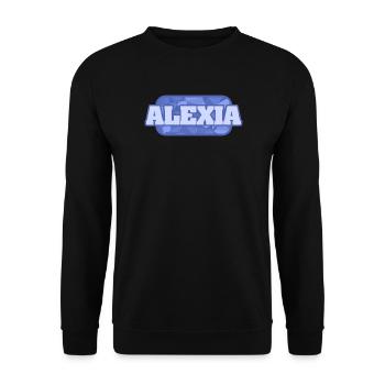 Geschenkidee Alexia - Unisex Pullover - Schwarz - Vorne - Alina (178cm) & Michal (187cm)