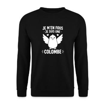 Ungehemmte Taube - Unisex Pullover - Schwarz - Vorne - Alina (178cm) & Michal (187cm)