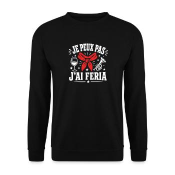 Feria: Ich kann nicht, ich habe Feria - Unisex Pullover - Schwarz - Vorne - Alina (178cm) & Michal (187cm)