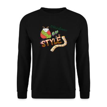 Weihnachtsstyle  - Unisex Pullover - Schwarz - Vorne - Alina (178cm) & Michal (187cm)