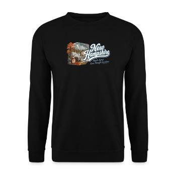 New Hampshire Retro Vintage Granite State Design - Unisex Pullover - Schwarz - Vorne - Alina (178cm) & Michal (187cm)